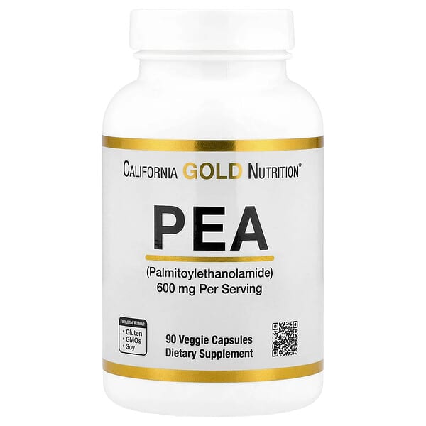 California Gold Nutrition, PEA (Palmitoylethanolamide), 90 Veggie Capsules (300 mg per Capsule)