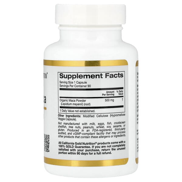 Alternative view of California Gold Nutrition, Peruvian Maca, 500 mg, 90 Veggie Capsules