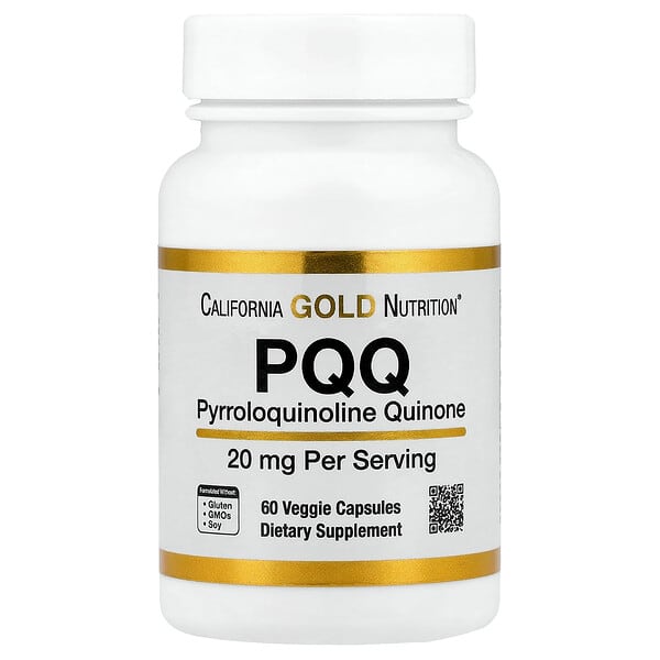 California Gold Nutrition, PQQ, 20 mg, 60 Veggie Capsules