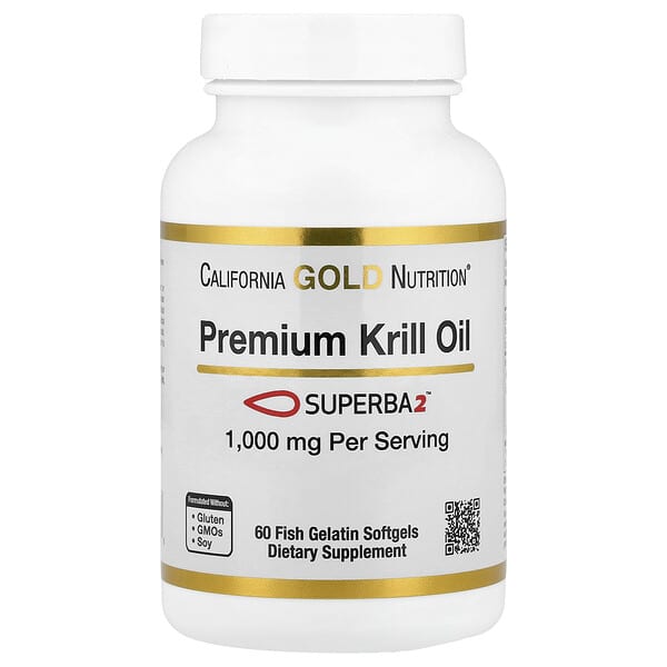 California Gold Nutrition, Premium Krill Oil with Superba2™, 1,000 mg, 60 Softgels