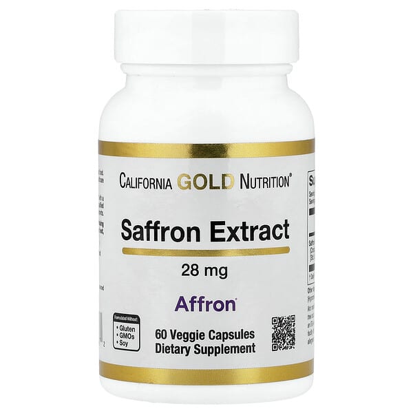 California Gold Nutrition, Saffron Extract with Affron®, 28 mg, 60 Veggie Capsules