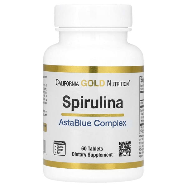 California Gold Nutrition, Spirulina, Organic AstaBlue Complex Blend, 60 Tablets