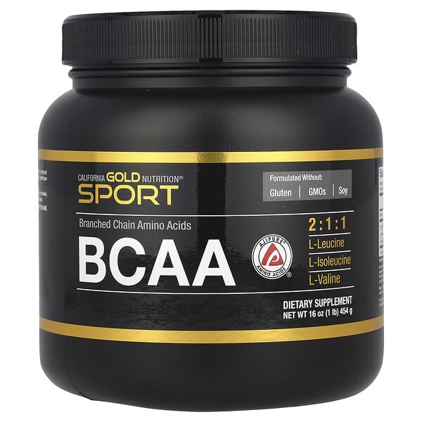 California Gold Nutrition, Sport, BCAA Powder, AjiPure®, Branched Chain Amino Acids with L-Leucine, L-Isoleucine and L-Valine, 1 lb (454 g)