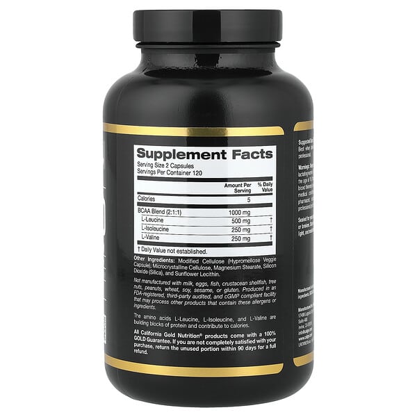 Alternative view of California Gold Nutrition, Sport, Micronized BCAA, Branched Chain Amino Acids, 240 Capsules