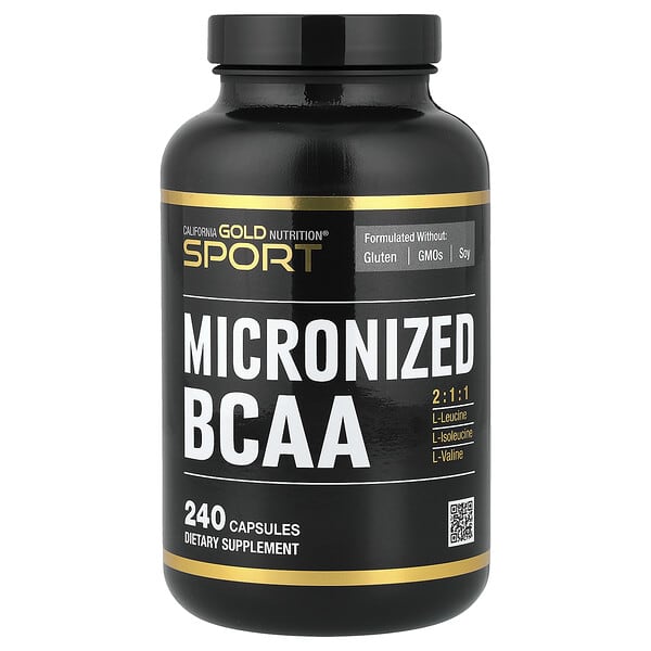 California Gold Nutrition, Sport, Micronized BCAA, Branched Chain Amino Acids, 240 Capsules