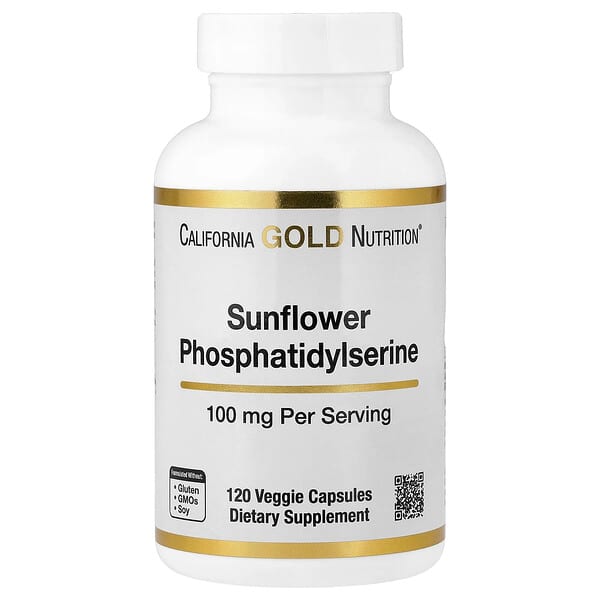 California Gold Nutrition, Sunflower Phosphatidylserine, 100 mg, 120 Veggie Capsules