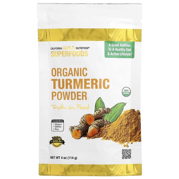 California Gold Nutrition, Superfoods, Organic Turmeric Powder, 4 oz (114 g)
