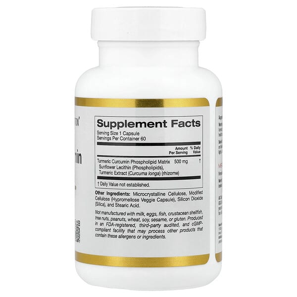 Alternative view of California Gold Nutrition, Turmeric Curcumin Phytosome Meriva®, 500 mg, 60 Veggie Capsules