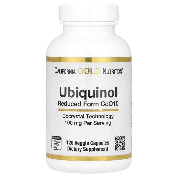 California Gold Nutrition, Ubiquinol Reduced Form CoQ10, 100 mg , 120 Veggie Capsules