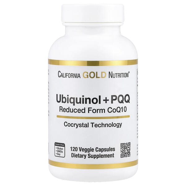 California Gold Nutrition, Ubiquinol Reduced Form CoQ10 + PQQ, 120 Veggie Capsules