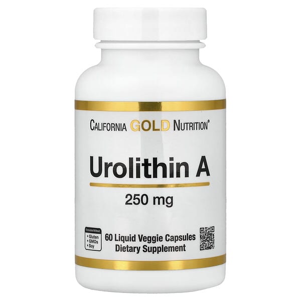 California Gold Nutrition, Urolithin A, 250 mg, 60 Liquid Veggie Capsules