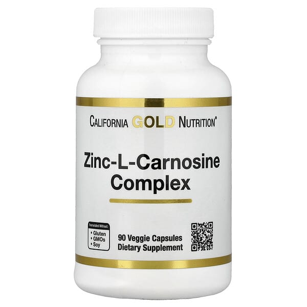 California Gold Nutrition, Zinc-L-Carnosine Complex, 90 Veggie Caps