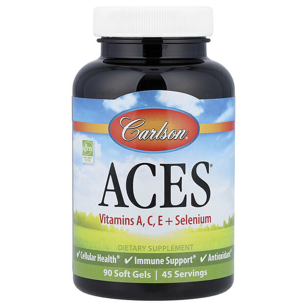 Carlson, ACES®, Vitamins A, C, E + Selenium, 90 Softgels
