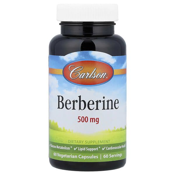 Carlson, Berberine, 500 mg, 60 Vegetarian Capsules