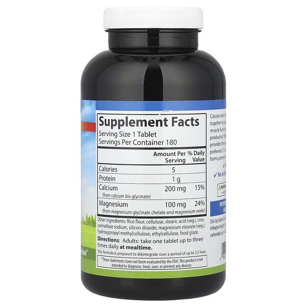 Alternative view of Carlson, Chelated Cal-Mag, 180 Tablets