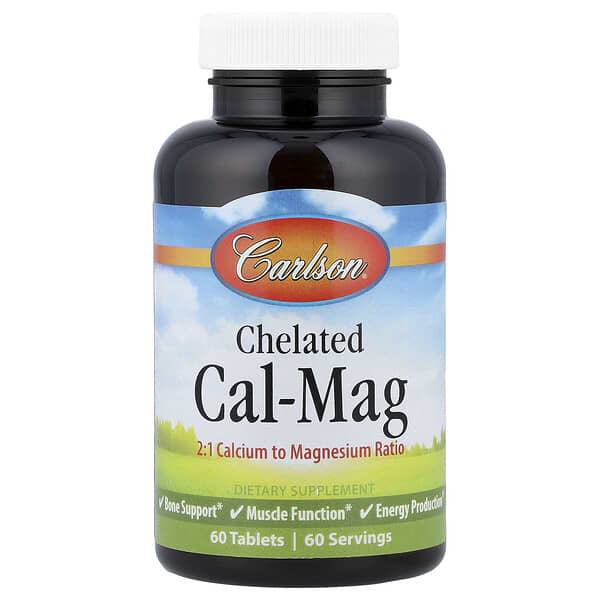 Carlson, Chelated Cal-Mag, 60 Tablets