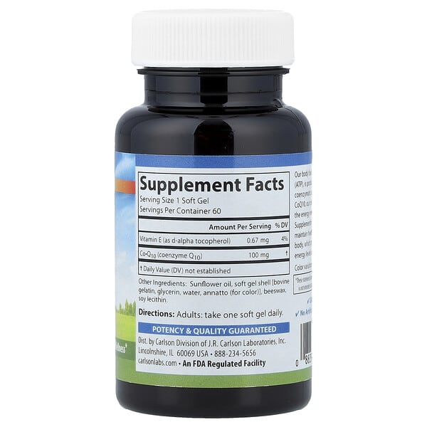 Alternative view of Carlson, CoQ10, 100 mg, 60 Soft Gels