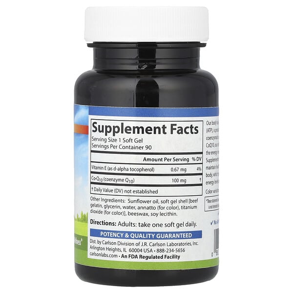 Alternative view of Carlson, CoQ10, 100 mg, 90 Soft Gels