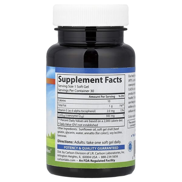 Alternative view of Carlson, CoQ10, 300 mg, 30 Soft Gels
