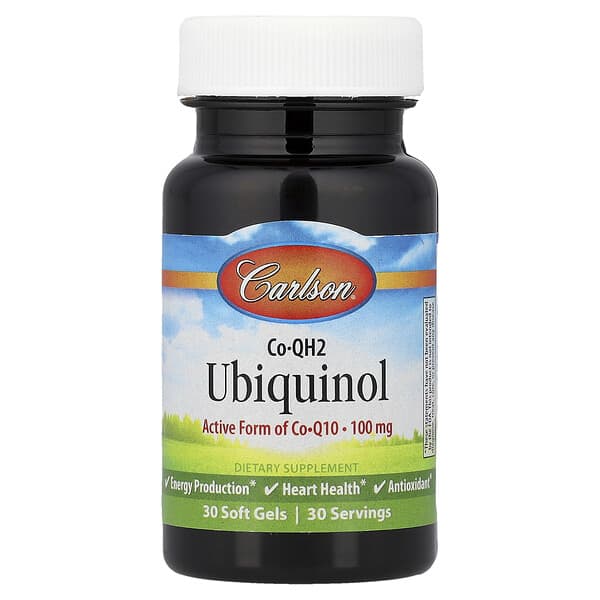 Carlson, CoQH2 Ubiquinol, 100 mg, 30 Soft Gels