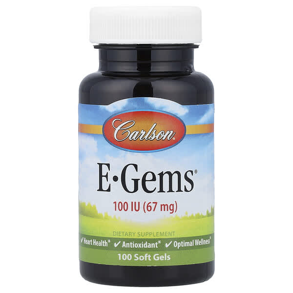 Carlson, E-Gems®, 67 mg (100 IU), 100 Soft Gels