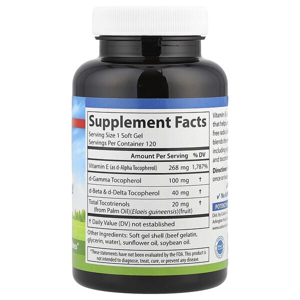 Alternative view of Carlson, E-Gems® Elite, Vitamin E with Tocopherols & Tocotrienols, 120 Soft Gels