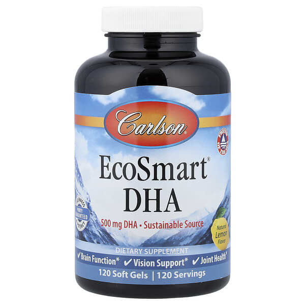 Carlson, EcoSmart® DHA, Natural Lemon, 120 Softgels