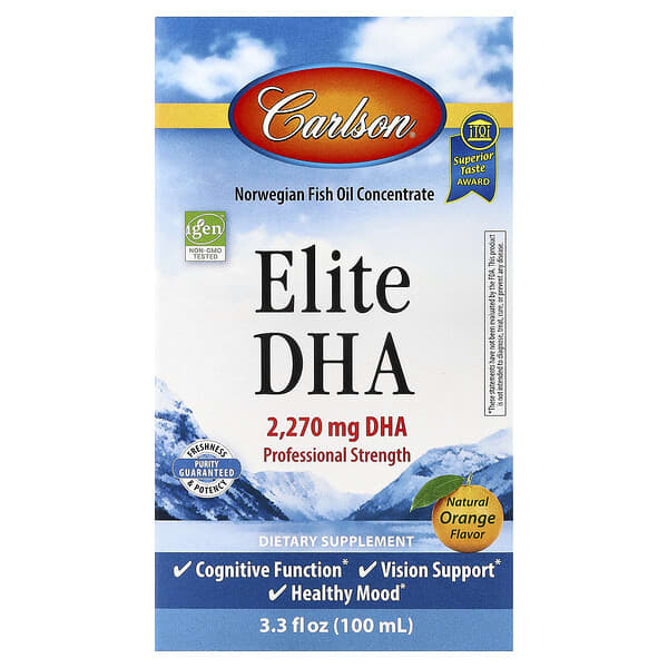 Carlson, Elite DHA, Natural Orange, 3.3 fl oz (100 ml)