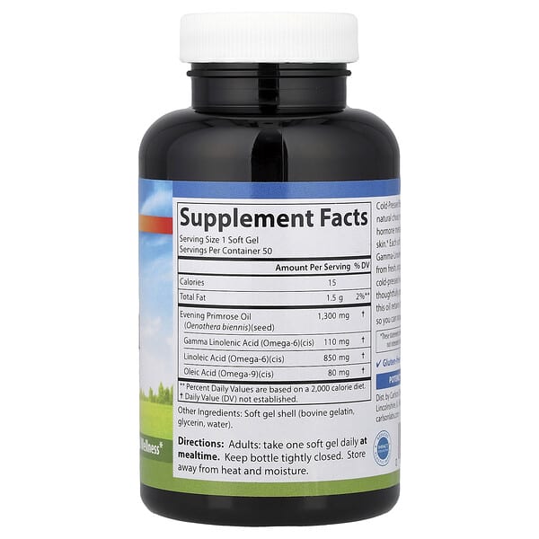 Alternative view of Carlson, Evening Primrose Oil, 1,300 mg, 50 Soft Gels