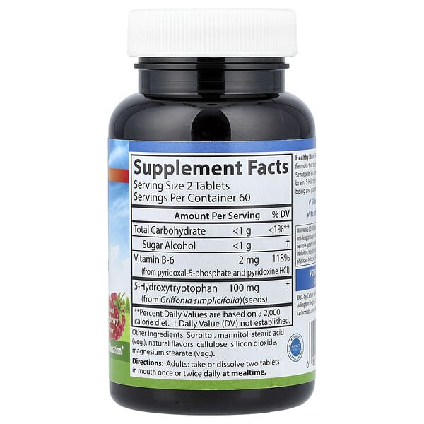 Alternative view of Carlson, Healthy Mood, 5-HTP Elite, Natural Raspberry, 100 mg, 120 Tablets (50 mg per Tablet)