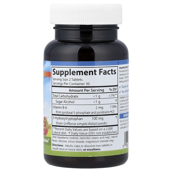 Alternative view of Carlson, Healthy Mood, 5-HTP Elite, Natural Raspberry, 60 Tablets