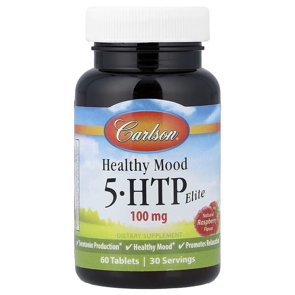 Carlson, Healthy Mood, 5-HTP Elite, Natural Raspberry, 60 Tablets 3 Carlson, Healthy Mood, 5-HTP Elite, Natural Raspberry, 60 Tablets