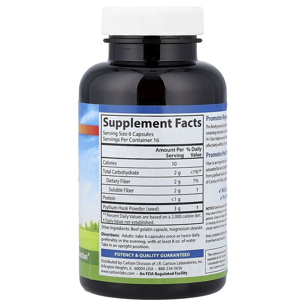 Alternative view of Carlson, Hi-Fiber, 100 Capsules