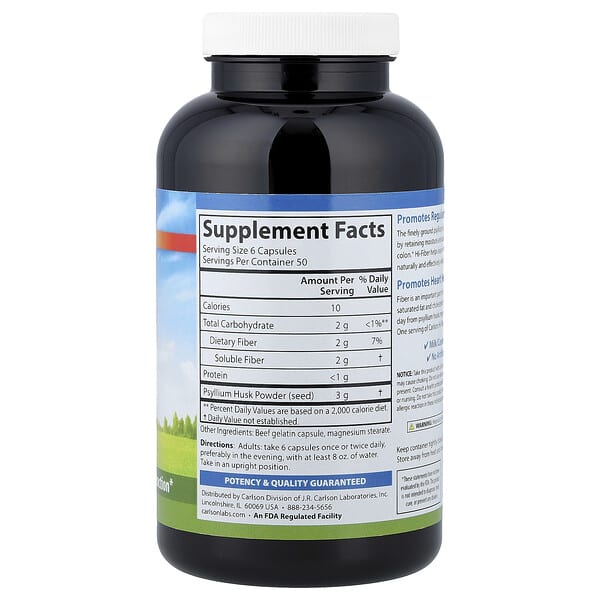 Alternative view of Carlson, Hi-Fiber, 300 Capsules