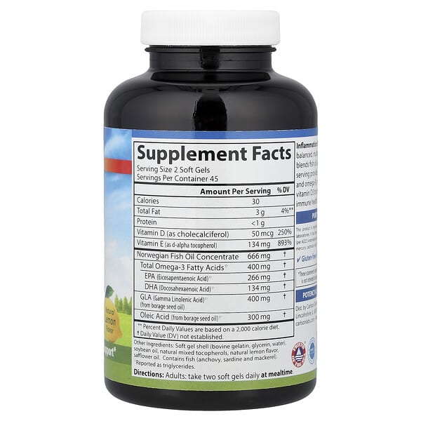 Alternative view of Carlson, Inflammation Balance®, Natural Lemon, 90 Soft Gels
