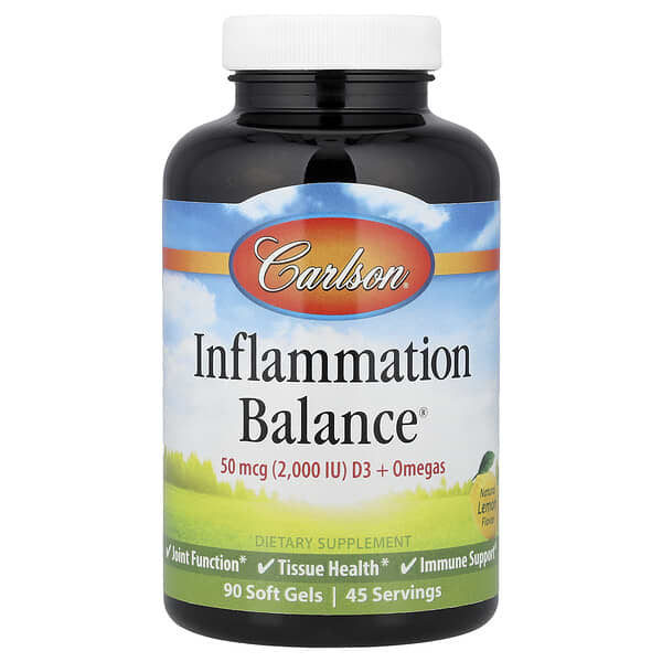 Carlson, Inflammation Balance®, Natural Lemon, 90 Soft Gels