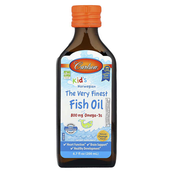 Carlson, Kid's, Norwegian, The Very Finest Fish Oil, Natural Orange, 6.7 fl oz (200 ml), (2,300 mg per Serving)