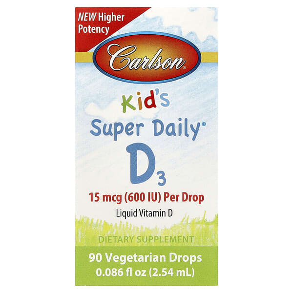 Carlson, Kid's Super Daily® D3, 0.086 fl oz (2.54 ml)