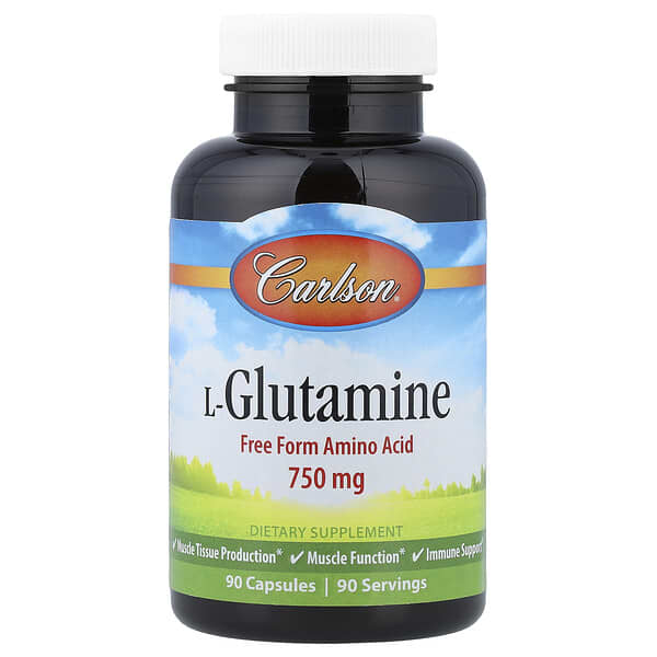 Carlson, L-Glutamine, 750 mg, 90 Capsules