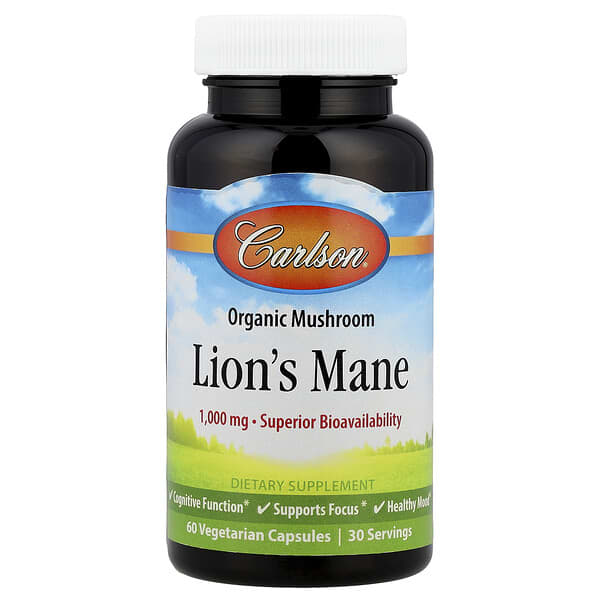 Carlson, Lion's Mane, 60 Vegetarian Capsules