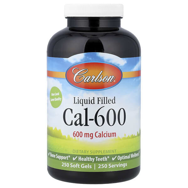 Carlson, Liquid Filled Cal-600, 600 mg, 250 Soft Gels