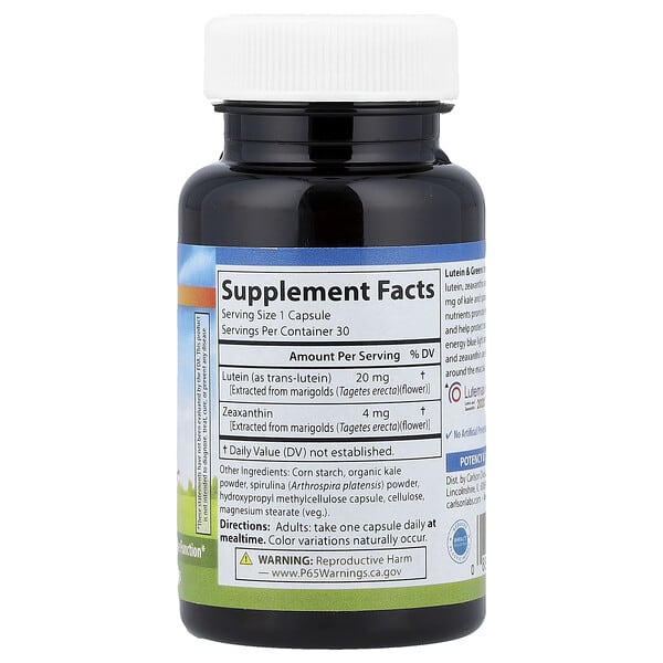 Alternative view of Carlson, Lutein & Greens , 30 Vegetarian Capsules