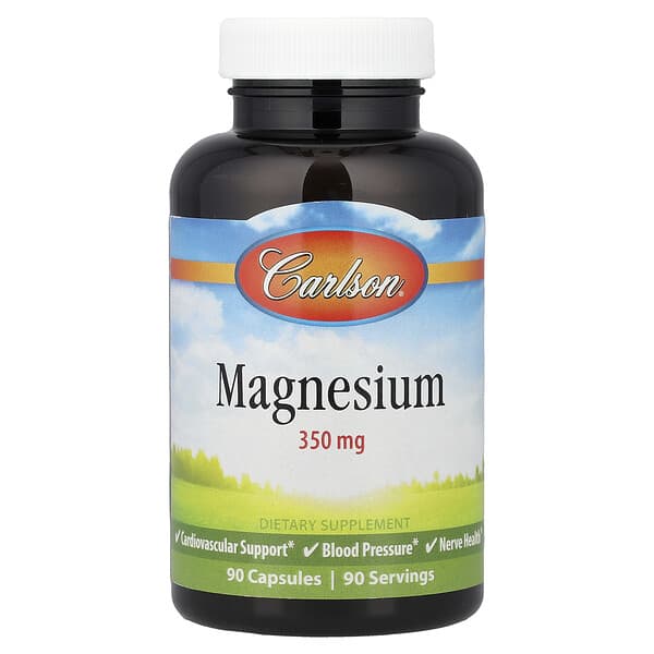 Carlson, Magnesium, 350 mg, 90 Capsules