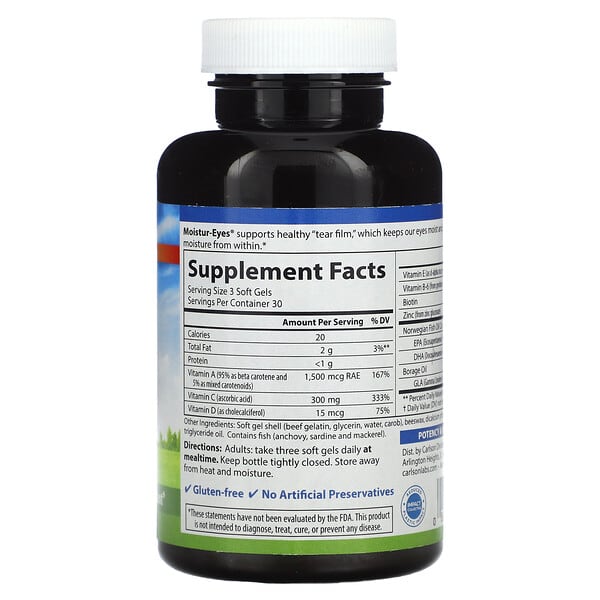 Alternative view of Carlson, Moistur-Eyes, 90 Soft Gels