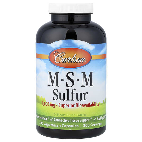 Carlson, MSM Sulfur, 300 Vegetarian Capsules