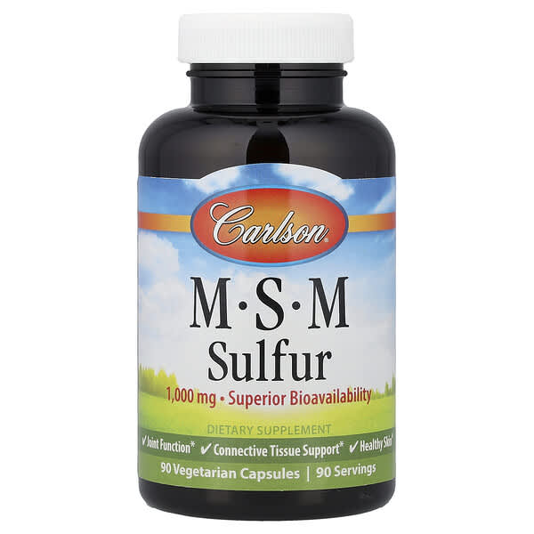 Carlson, MSM Sulfur, 90 Vegetarian Capsules