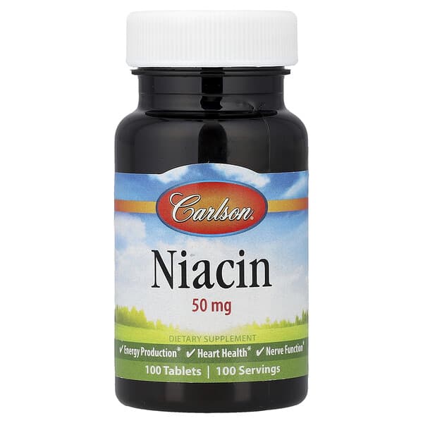 Carlson, Niacin, 50 mg , 100 Tablets 2 Carlson, Niacin, 50 mg , 100 Tablets