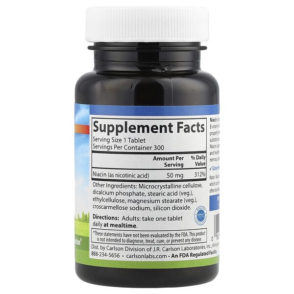 Alternative view of Carlson, Niacin, 50 mg, 300 Tablets