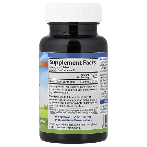 Alternative view of Carlson, Niacin-Time®, 500 mg, 50 Vegetarian Tablets