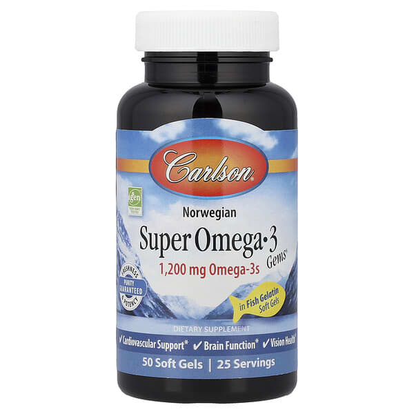 Carlson, Norwegian Super Omega-3 Gems®, 50 Soft Gels